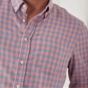 Rails Men's Reid Cotton Pink grey Gingham Checkered Shirt XL